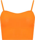 Crazy Chick Women's Orange Strappy Sleeveless Bralet Crop Top