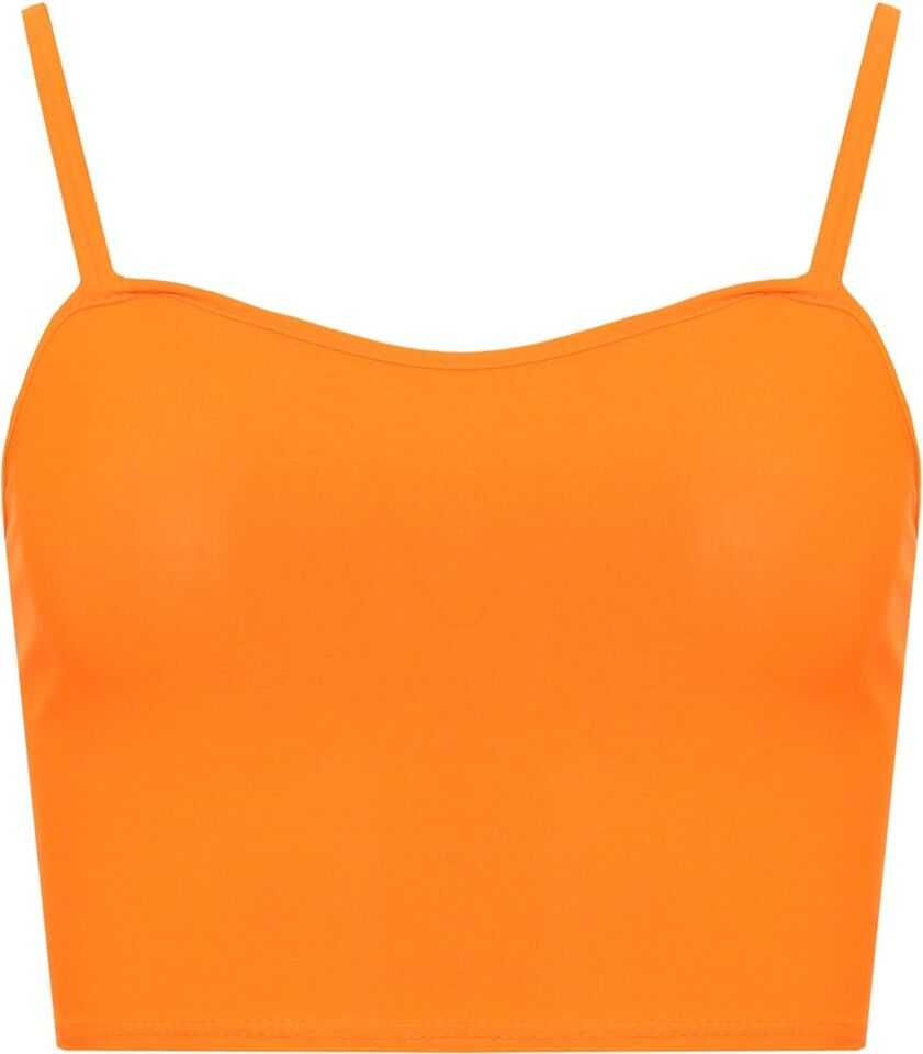 Crazy Chick Women's Orange Strappy Sleeveless Bralet Crop Top