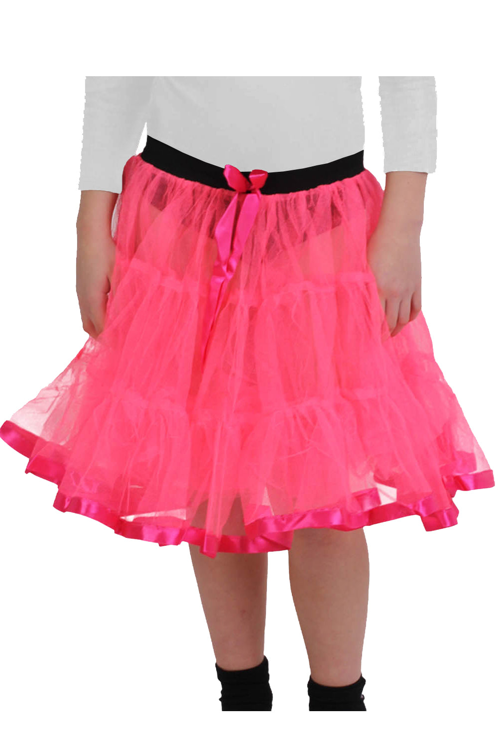 Crazy Chick Girls 2 Layers Pink Petticoat Tutu Skirt (18 Inches Long)