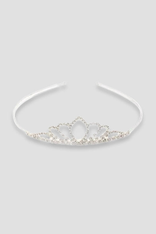 Crystal Tapered Design Tiara In Silver Plate (Pack of 6)