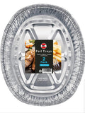 Deep Oval Aluminum Foil Tray Kitchen Home Serving Tray 2 Pack 205 x 205mm MX6007