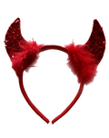 Wickedfun Red Sequin Devil Horns With Headband