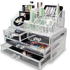 Clear Acrylic Cosmetic Make Up Organiser with Drawers and Lipstick Sectioning 4517