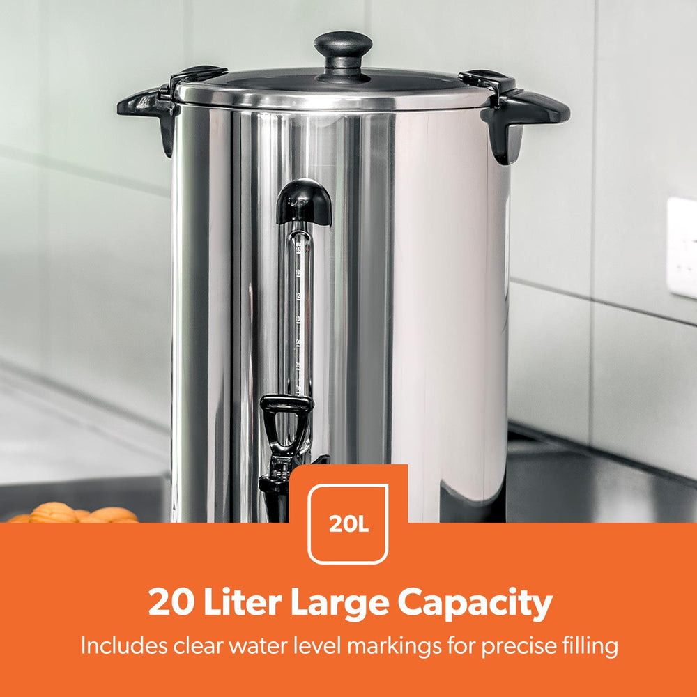 Stainless Steel Catering Size Electric Water Boiler with Adjustable Thermostat 20L GK38048