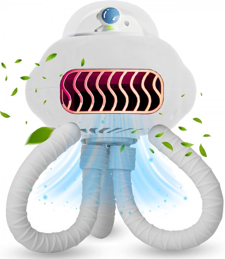 F007 Astronaut UFO Fan With Octopus Legs (White+Pink) Assorted