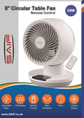 8" Remote Control Circular Table Fan 50 Watt CF2982/F8