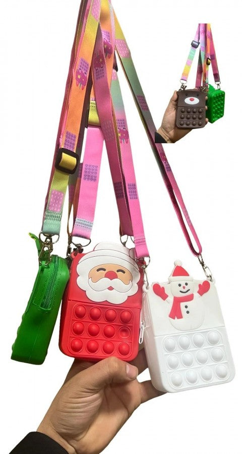 Cs-4 Popit Christmas Shoulder Bag Kids Will Send In Assorted Design And Colour