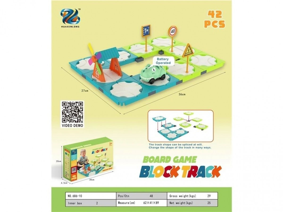 686-10 Board Game Dinosaur Block Track 42pcs