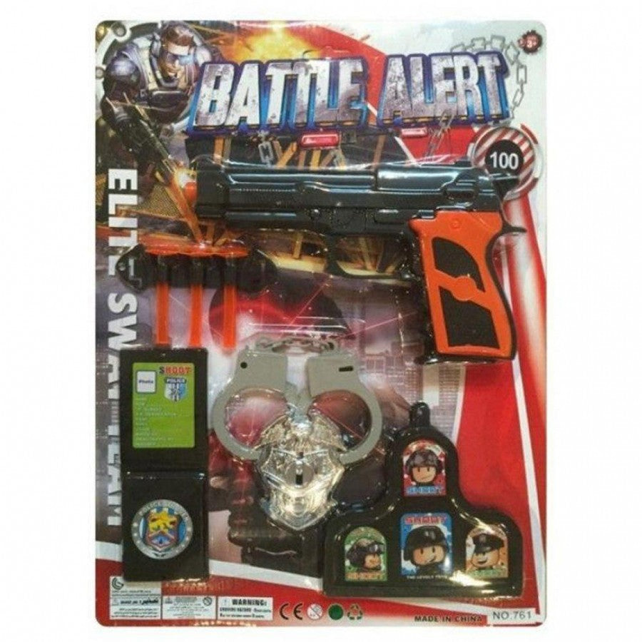 761 Battle Alert Card Toys With Pistol And Police Accessories