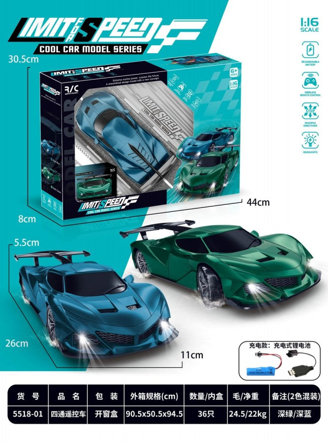 5518-01 1:16 Remote Control Car – Rechargeable