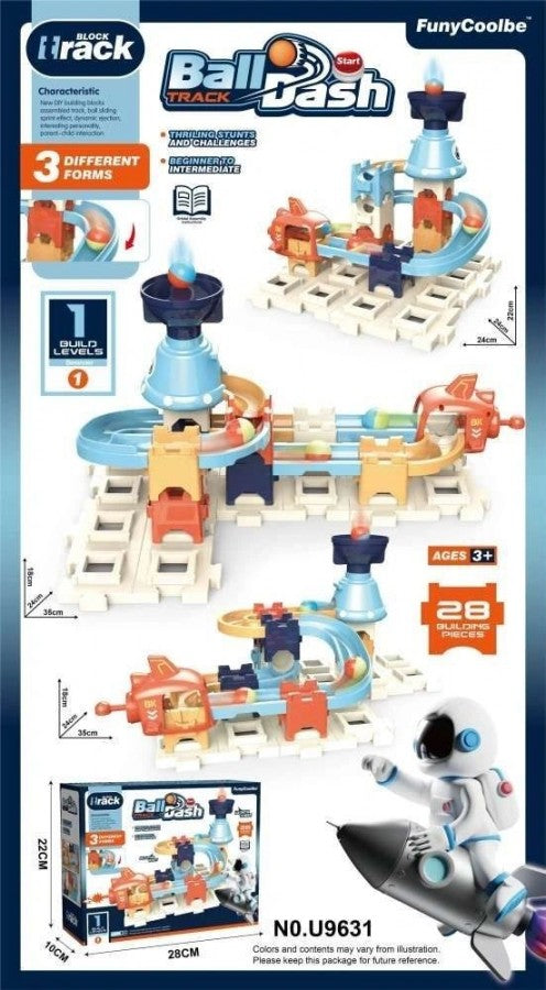 U9631 Ball Dash Space 28Pcs 3 Forms Blue Theme