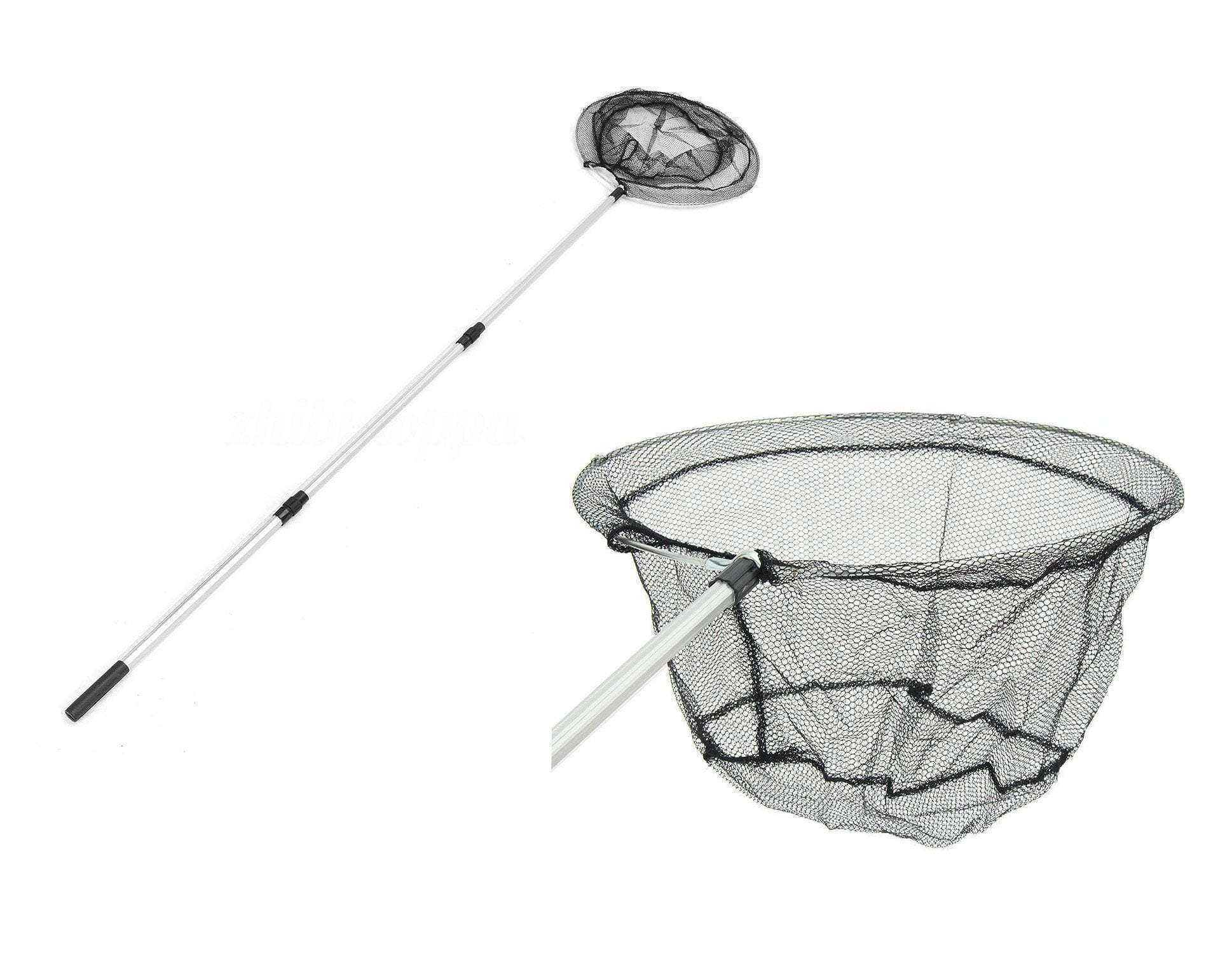 Folding Extending Fishing Net Landing Net Pole Handle 3 Section Telescopic Mesh 2632
