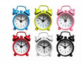 Classic Double Bell Mini Alarm Clock 5 cm Assorted Colours 0512