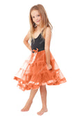 Crazy Chick Girls 2 Layers Orange Petticoat Tutu Skirt (18 Inches Long)