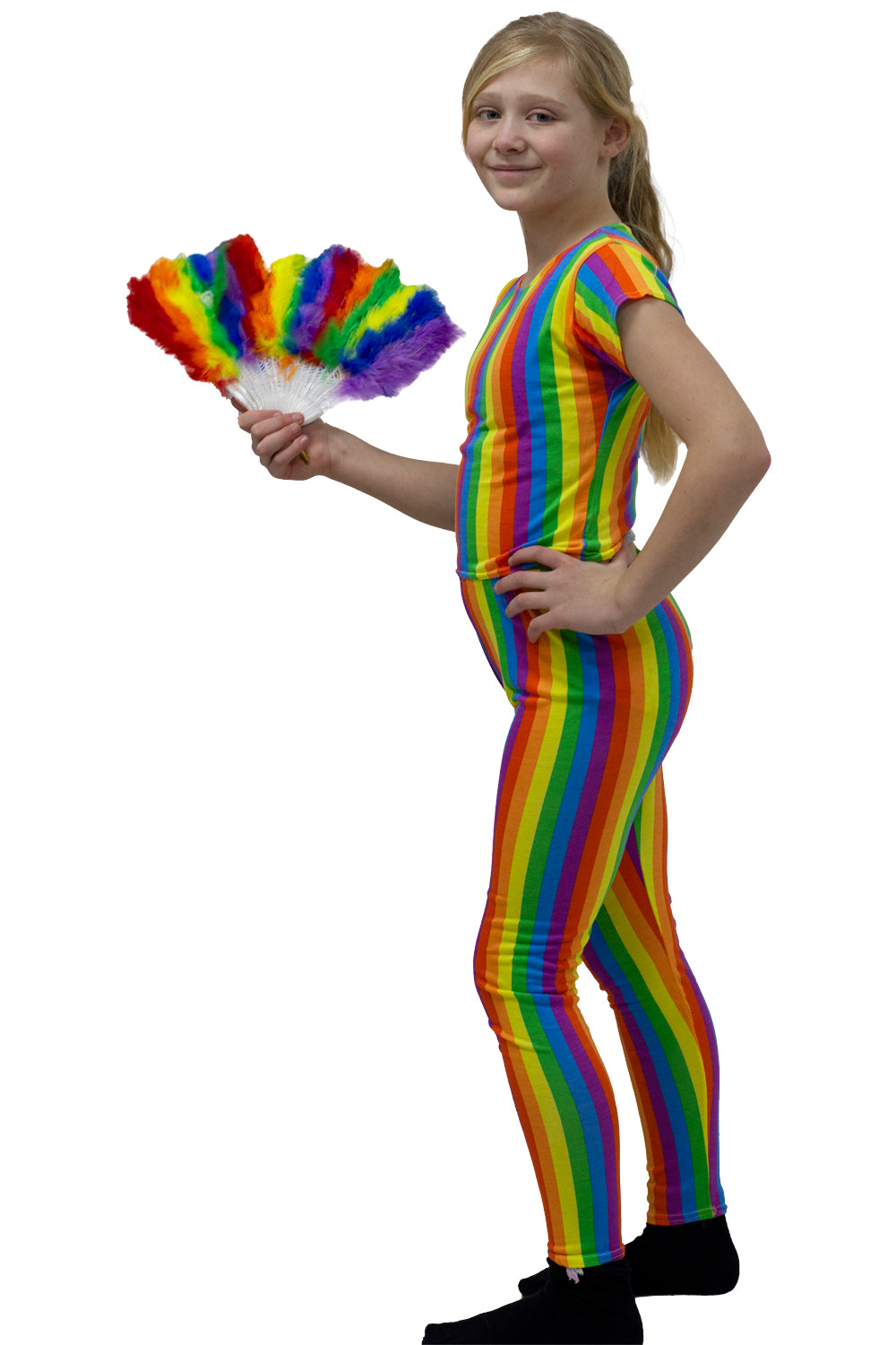 Wickedfun Girls Rainbow Stripe Crop Top