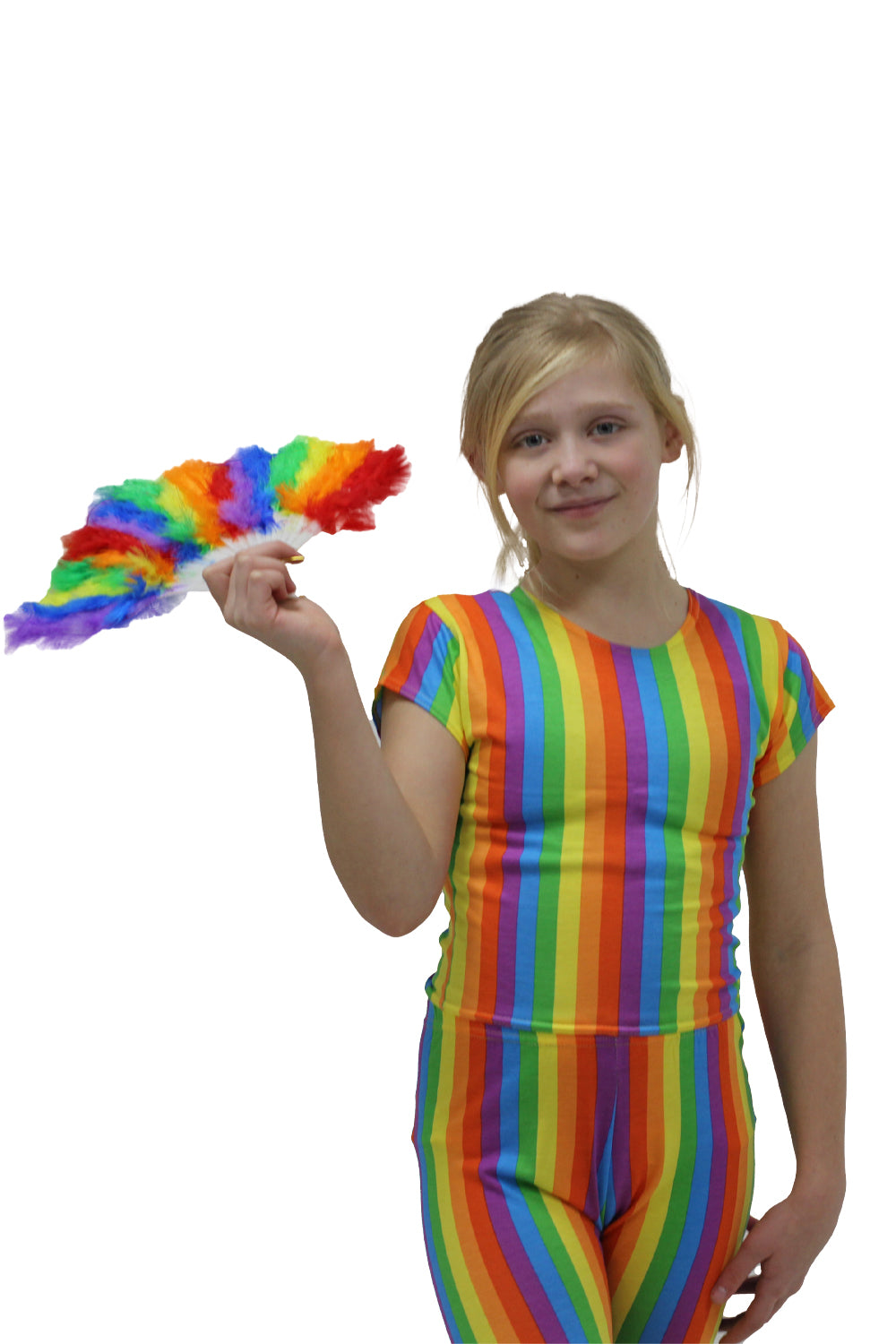 Wickedfun Girls Rainbow Stripe Crop Top