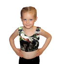 Girls Shiny Metallic Camouflage Crop Top