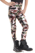 Crazy Chick Girls Shiny Metallic Camouflage Leggings