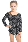 Crazy Chick Girls Spider Printed Black leotard
