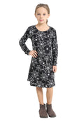 Girls Spider Printed Black Swing Dress costume