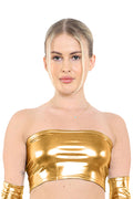 Crazy Chick Adult Gold Shiny Boob Tube