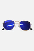 Wickedfun Golden Frame Blue Round Glasses
