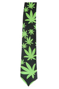 Wickedfun Green Leaf Black Neck Tie