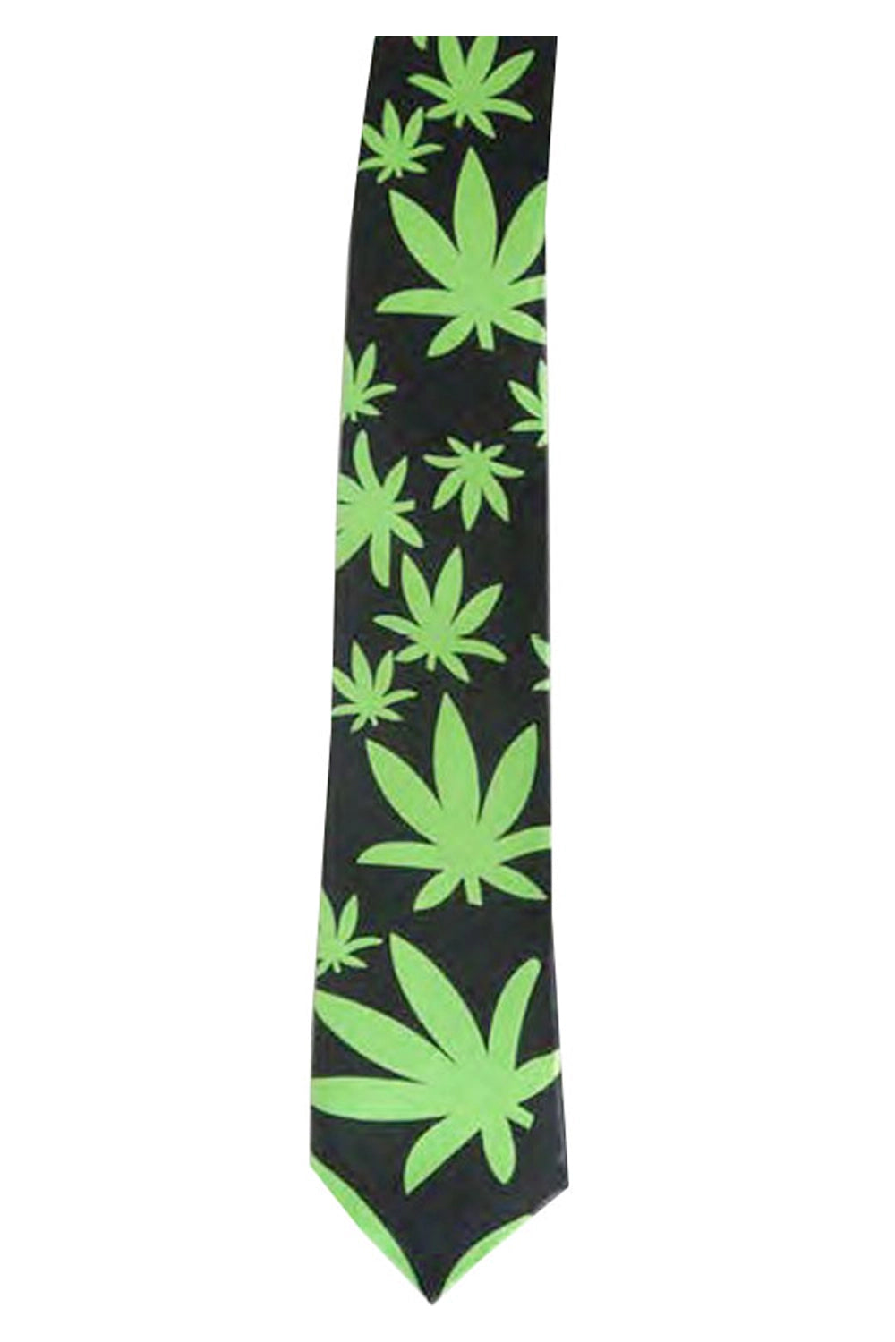 Wickedfun Green Leaf Black Neck Tie