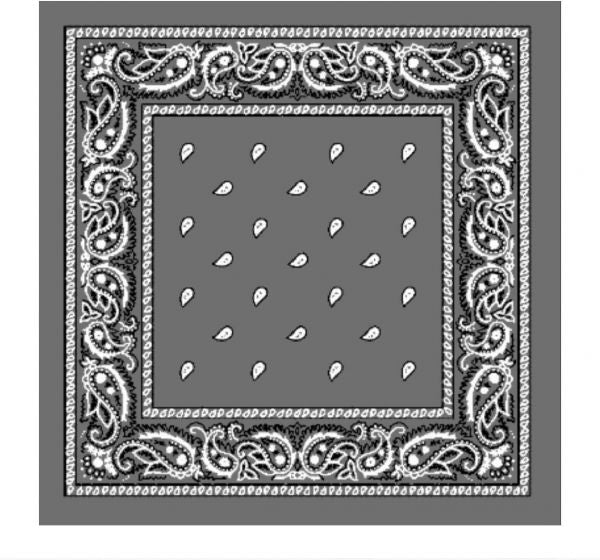 Grey Paisley Bandana