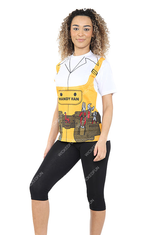 Wickedfun Unisex Handy Man Yellow Printed TShirt