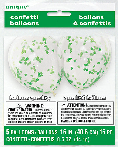 Happy ST Patrick Day Confetti Balloons ( Pack of 5)