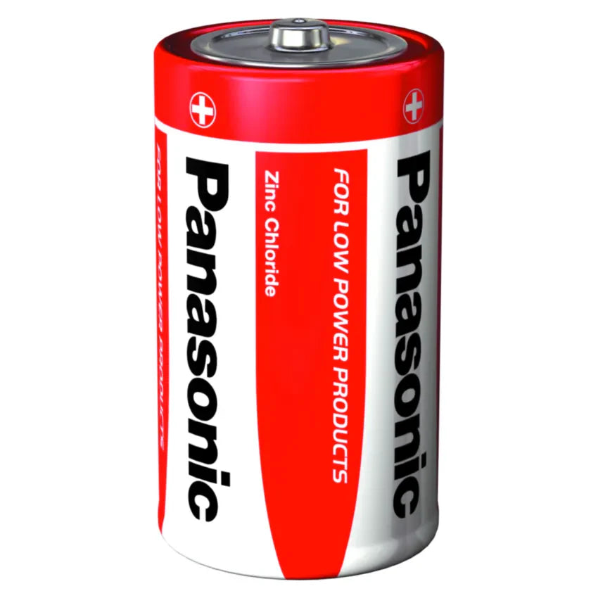2x Panasonic D Batteries Zinc Carbon R20 1.5V Battery PANAR20RB2 A