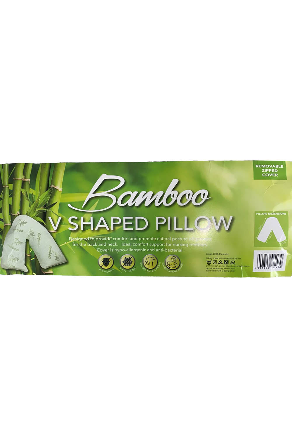 V Shape Bamboo Memory Foam Pillow