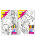 Velvet Poster Art Children's' Fun Colouring with Pens Dinosaurs 2 25 x 38 cm 2 Designs P3007