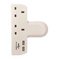 T-Shape 2 Way Adapter With 2 x USB Charger ELA1153