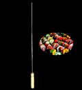 Long Metal BBQ Kebab Skewer Stick 73 cm Wooden Handle KB1