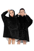 Kids Black Hug and Snug Hoodie Blanket Compress Packing
