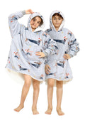 Children's Christmas Grey Oversized Snuggle Sausage Dog Hoodie Blanket
