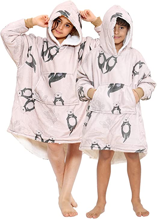 Children's Cute Lovely Otter Natural  Animal Printed Hoodie Blanket
