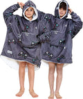 Children's Grey Game Lover Sherpa Hoodie Blanket