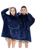 Kids Navy Hug and Snug Hoodie Blanket Compress Packing