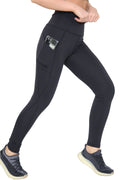 ACTIVE STAR Adult Activewear High Waist Gym Black Leggings With Pockets
