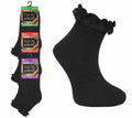 Crazy Chick Girls Black Ankle Frill Socks (Pack of 3)