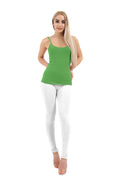 Crazy Chick Adult White Full Length Cotton Leggings