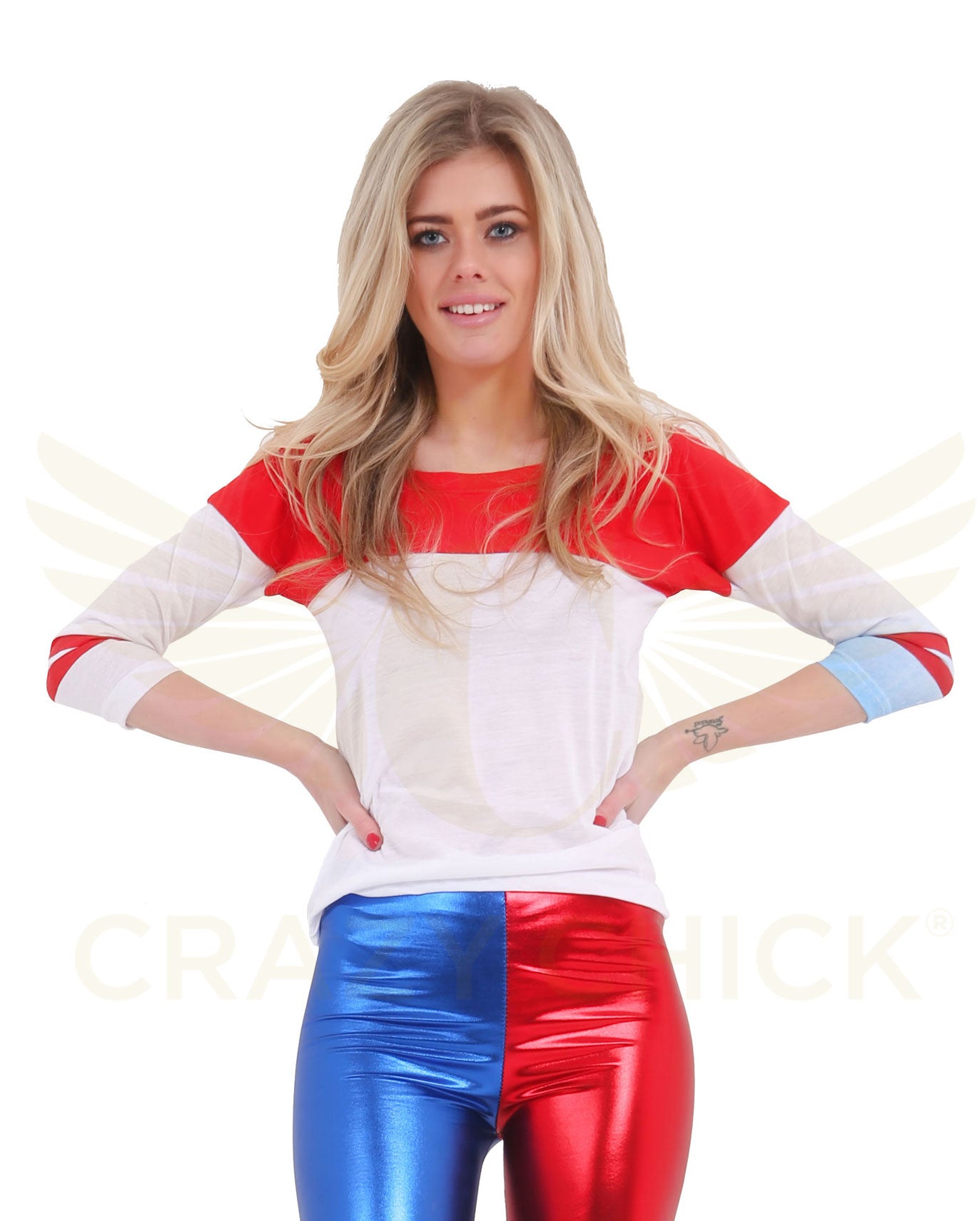 Wickedfun Adult White Red Blue TShirt