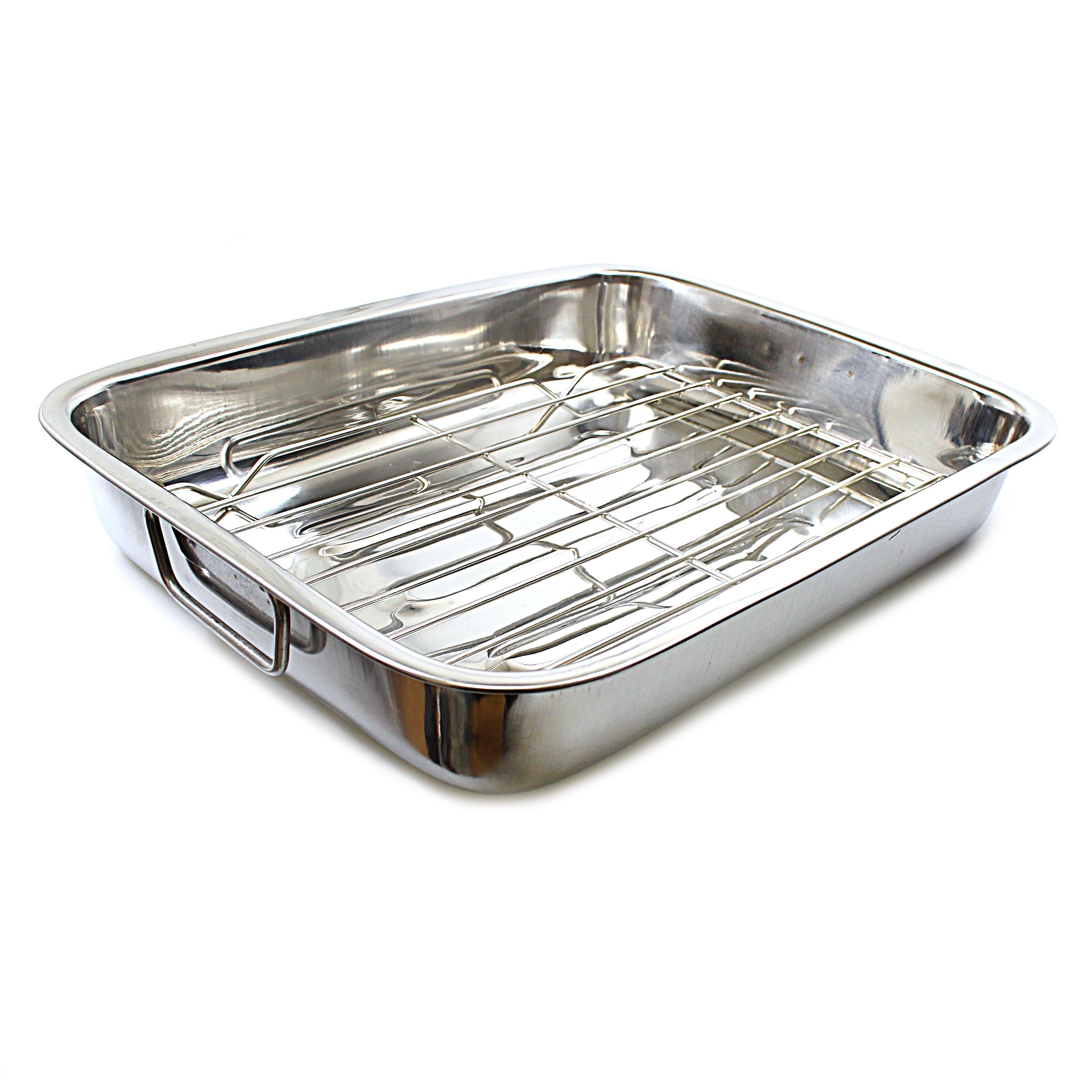 Stainless Steel Roasting Lasagne Tray with Handles and Rack 35cm 6494