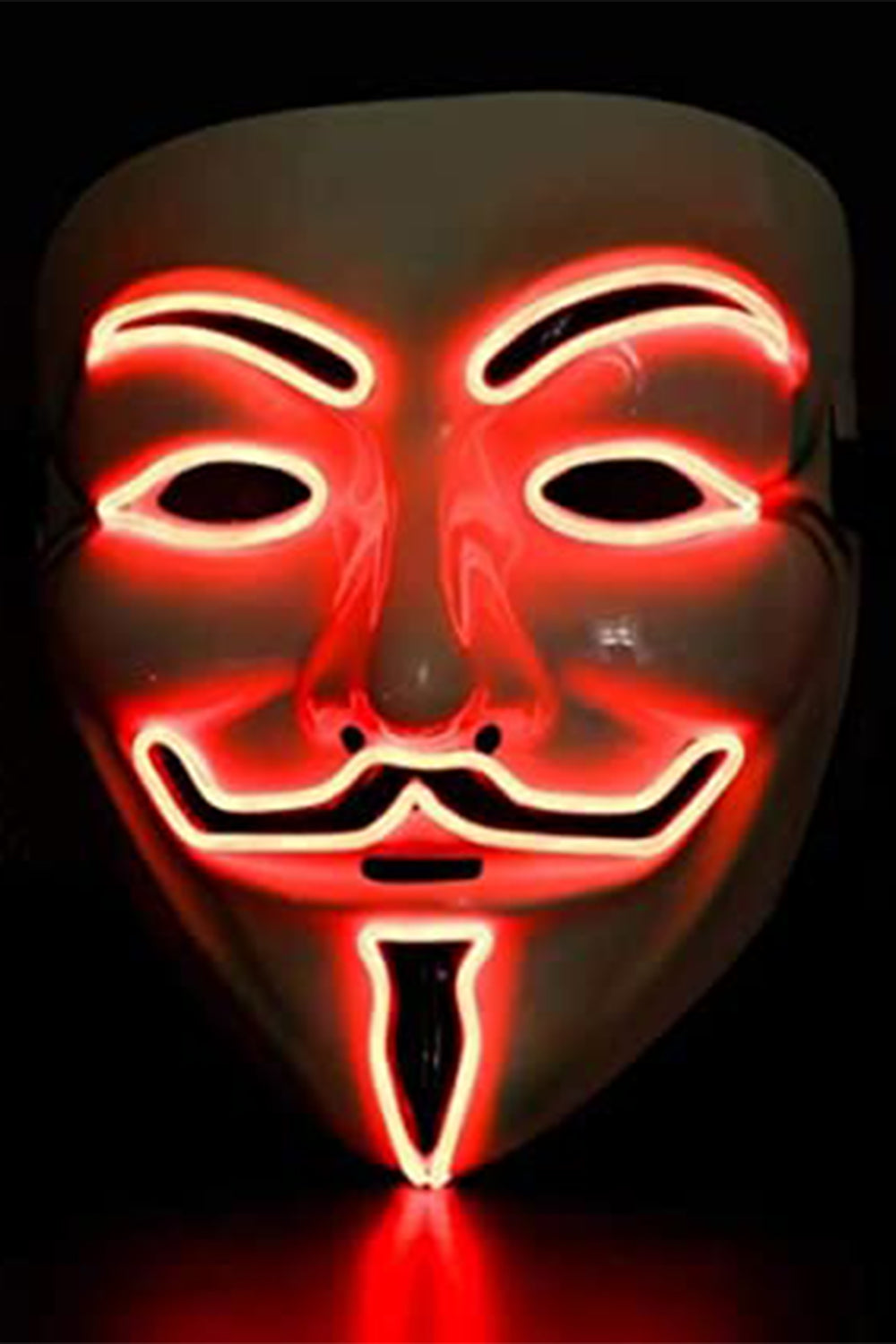 Wickedfun Light Up White Vendetta Mask With Orange Colour Light