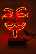 Wickedfun Light Up White Vendetta Mask With Red Colour Light