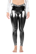 Crazy Chick Adult Luxury Black Shiny Metallic Legging
