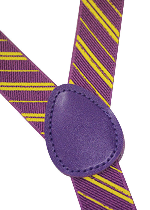 Wickedfun Maroon and Yellow Striped Wizard Braces (2.5 cm)